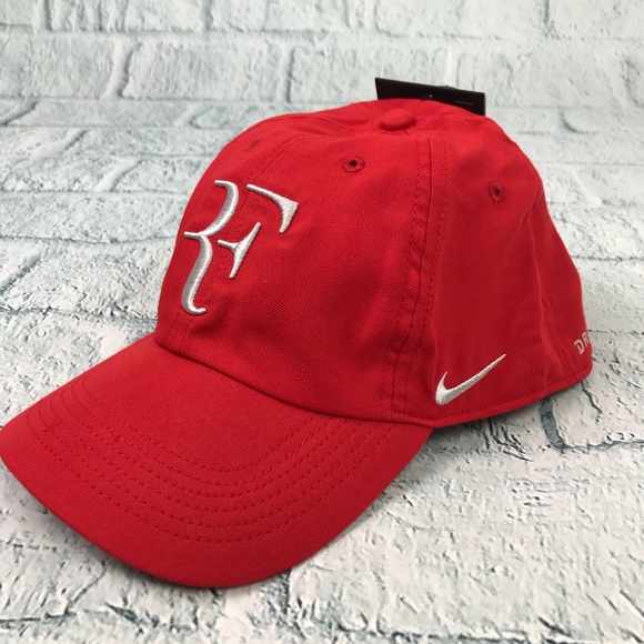 red federer hat